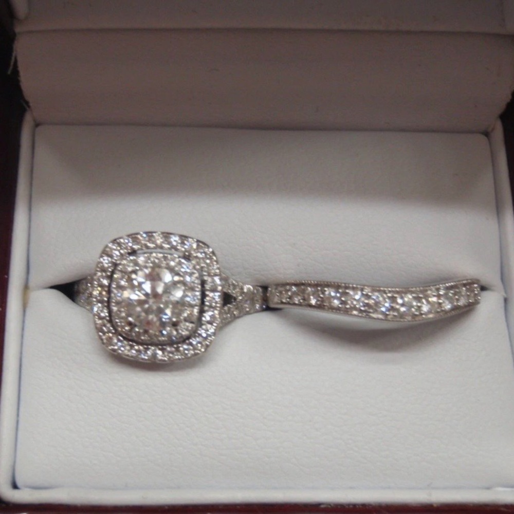 HELZBERG MY DIAMOND STORY® 1.15 CTW ENGAGEMENT WEDDING SET 14KWG GSI 5204.49 S.4